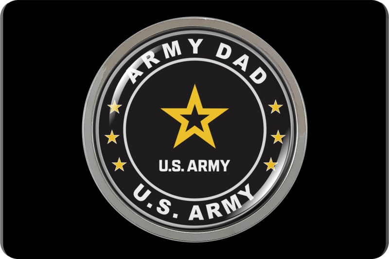 U.S. Army Dad - Tow Hitch Cover with Chrome Emblem